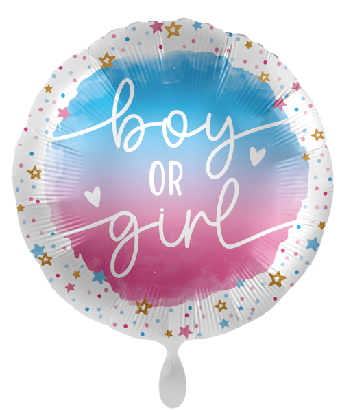 Folienballon - Boy or Girl, Sterne - ø 43cm